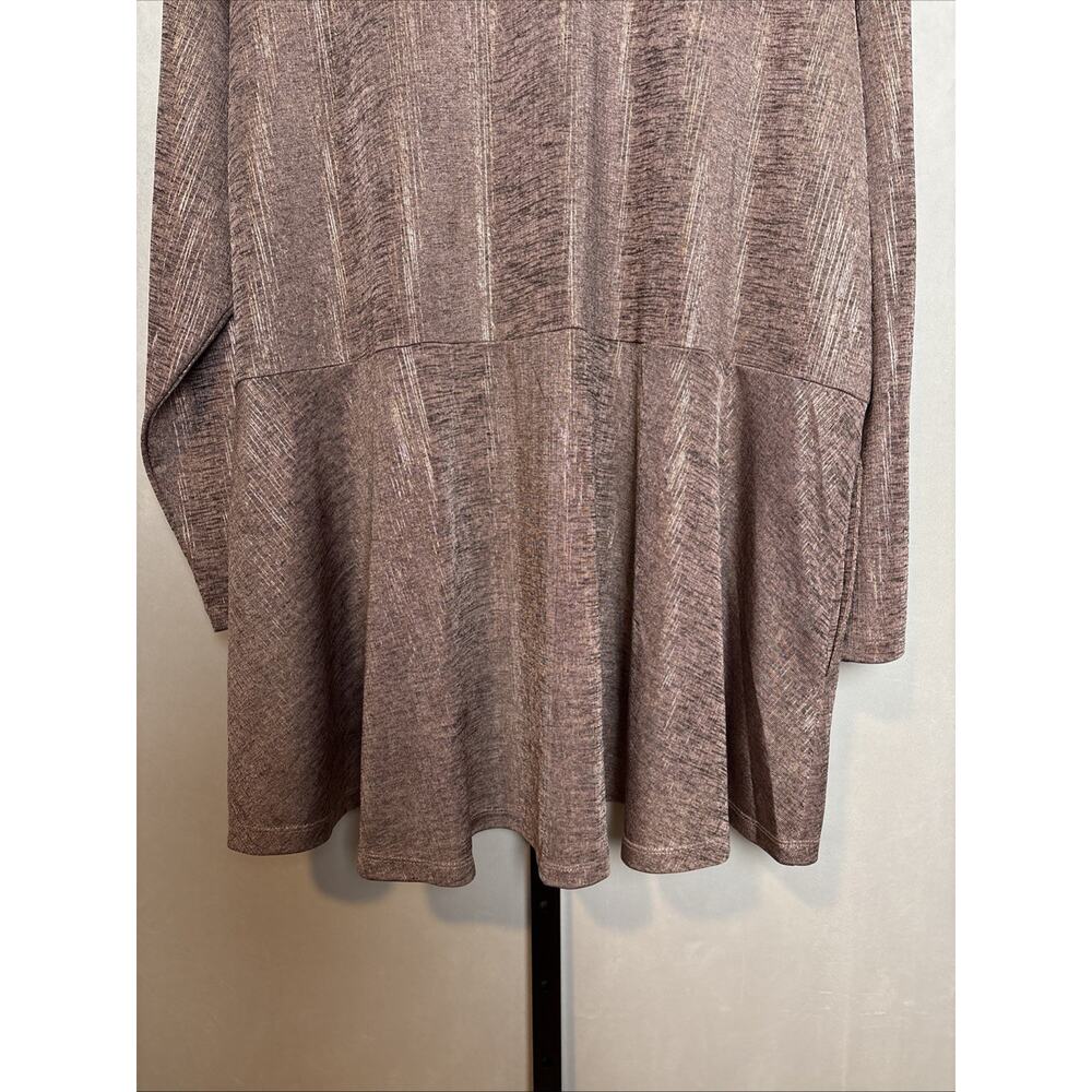 NEW Susan Graver Foil Printed Open Cardigan Women's 3X Pink Pockets Liquid Knit - Picture 8 of 11